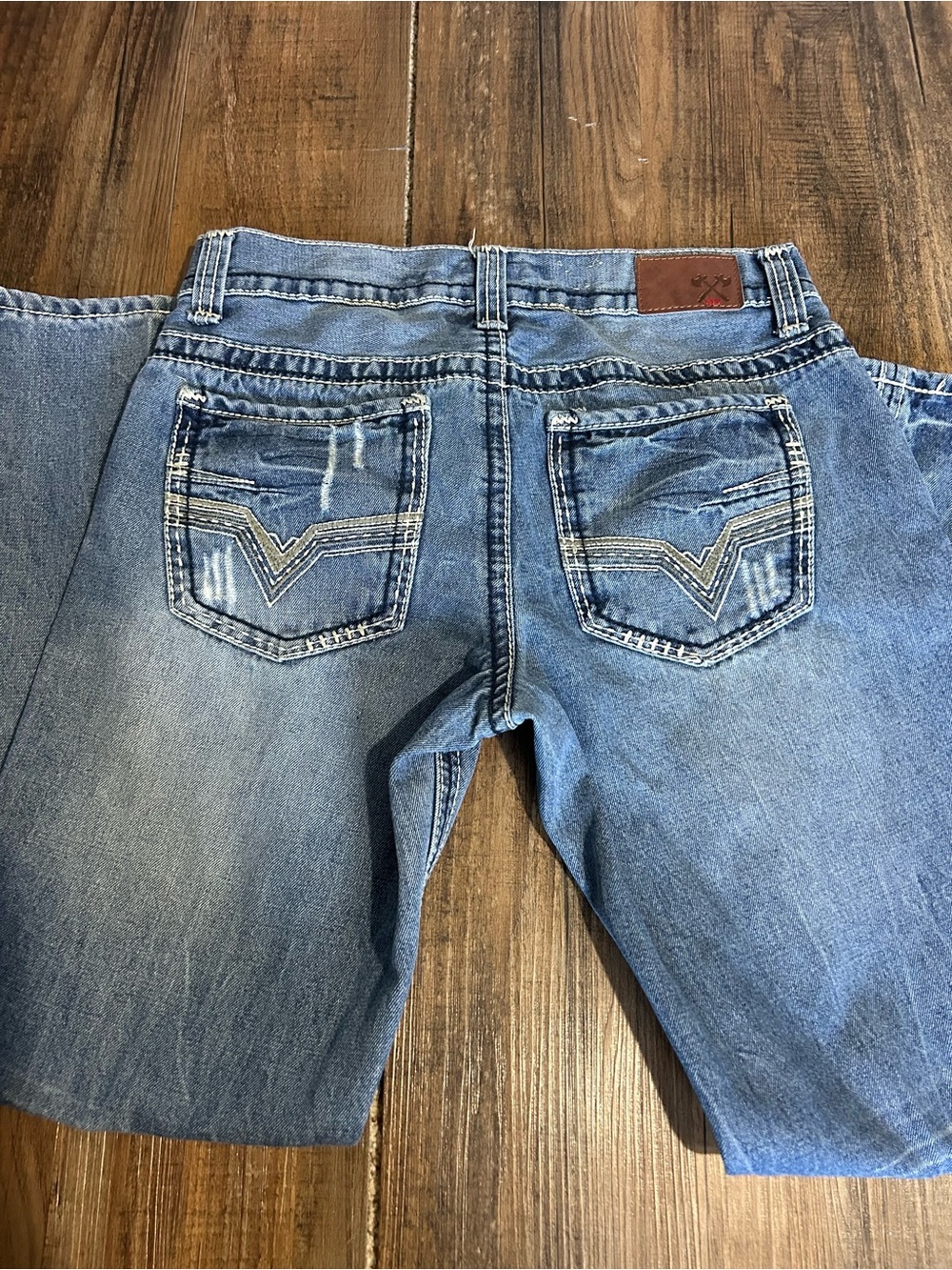 30x30 Axe & Crown Distressed Bootcut Jeans — Light Blue - Picture 3 of 7
